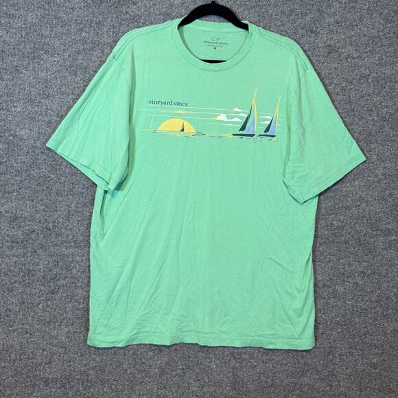 Vineyard Vines Shirt Mens Medium Green Short Sleeve Tshirt Graphic Tee Logo - Picture 1 of 11